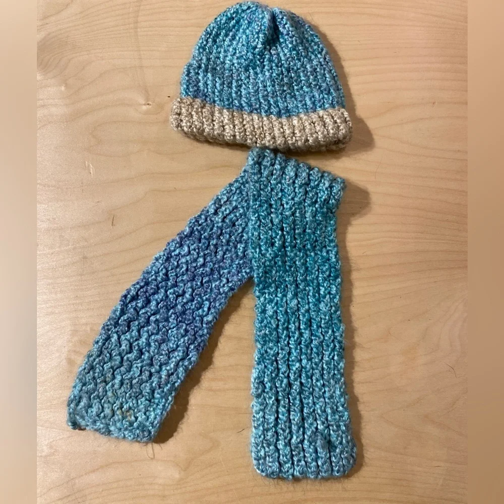 Kid Crochet Toboggan and Scarf Set (JX)